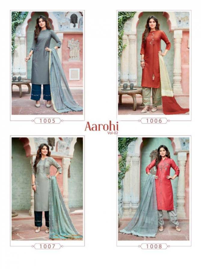 Ladies Flavour Aarohi 2 Latest fancy Designer Ethnic Wear Heavy Chinon Ready Made Collection
